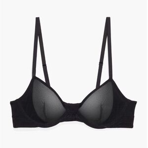 Savage X Fenty Nothin’ But Net Unlined Plunge Bra Black Fishnet Mesh 38DDD - New